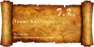 Tevan Károly névjegykártya