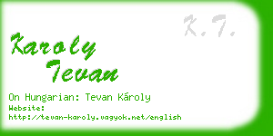 karoly tevan business card